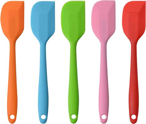 Silicone Spatulas, 8.5 inch Small Rubber Spatula Seamless One Piece ...