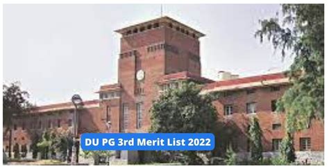 DU PG 3rd Merit List 2022 Release Date