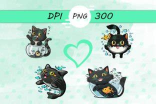 Black Cat and Fish Png Graphic by Sunny Zone · Creative Fabrica