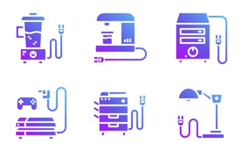 Electronics component Icon Pack | Flat Gradient | 32 .SVG Icons