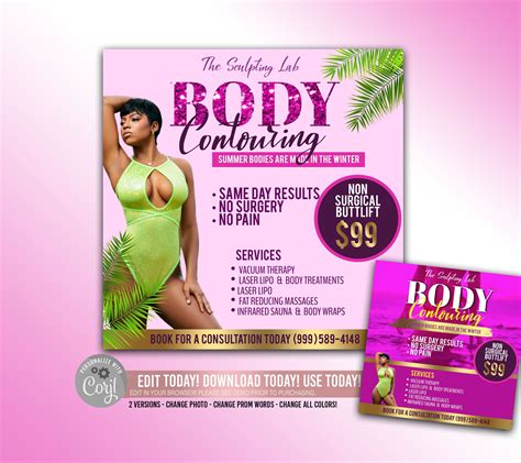 Body Contouring Flyer diy flyer instagram flyer corjl flyer | Etsy in 2021 | Body contouring ...