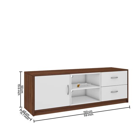 Martin TV Unit- Walnut & Frosty White