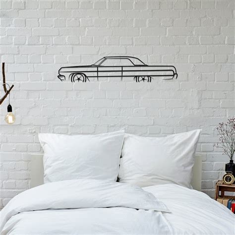 1964 Chevrolet Impala Silhouette Metal Wall Art, Garage Wall Decor, Car Wall Decor, Automotive ...