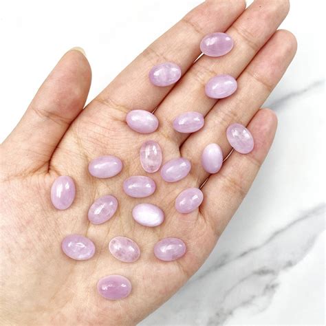 1pc Large Small Kunzite Oval Natural Gem Healing Crystal DIY Jewelry ...