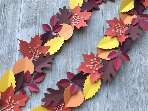 Paper Leaves Wreath and Garland | Paper leaf wreath, Fall leaf garland ...