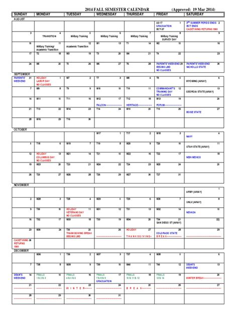 USAF Academy Academic Calendar AY1516 | PDF | Sports
