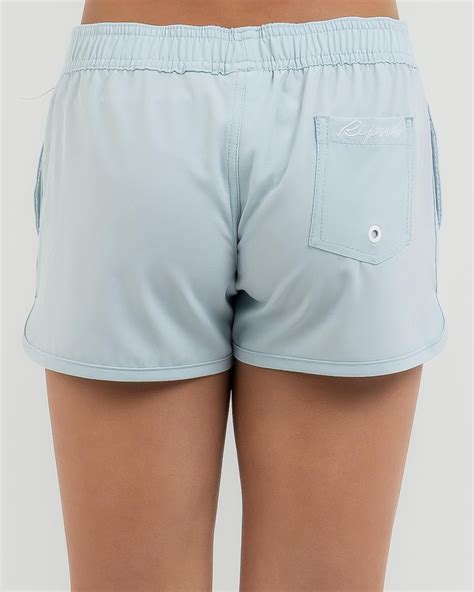 Shop Rip Curl Girls' Surf Essentials II Board Shorts In Ice Blue - Fast ...