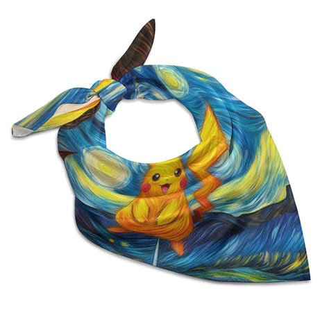 Pokemon-Pikachu Game565 Square Satin Head Scarf Hair Scarves Silk-like ...