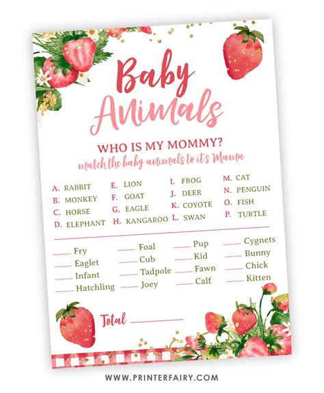 Free Printable Baby Shower Game Ideas