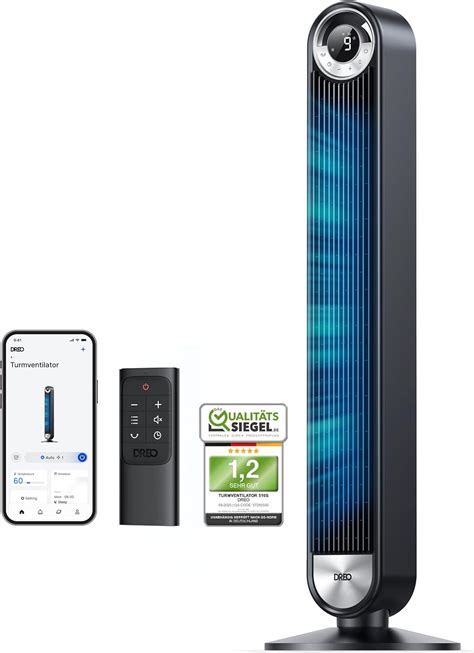Dreo Smart Quiet Tower Fan with Cooling 106 cm WiFi India | Ubuy