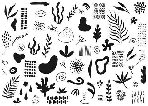 Set of hand drawn shapes. Collection of organic shapes, logo ...