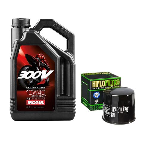 Buy Motul 300V 10W40 4T Factory Line Motorcycle Engine Oil & Filter Kit ...