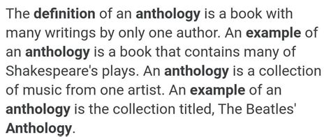 what is anthology?write examples of it..... - Brainly.in