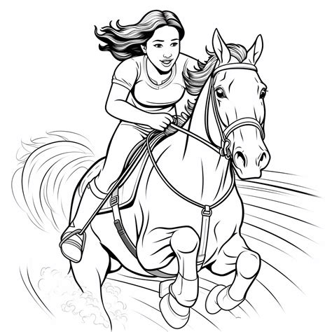 Person Riding Horse Coloring Page