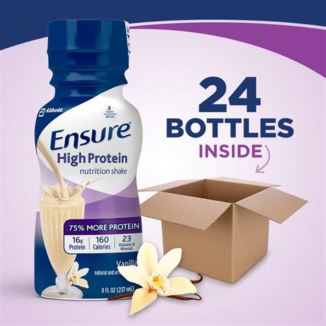 Ensure High Protein Nutrition Shake / Vanilla / 8 fl oz bottle / Case of 24