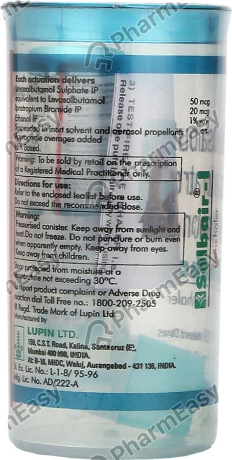 Salbair I Hfa Packet Of 200md Tanshaler: Uses, Side Effects, Price ...