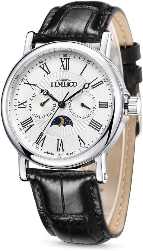 Buy TIME100 Quartz Watches Men's Wristwatch Moon Phase Day Date ...