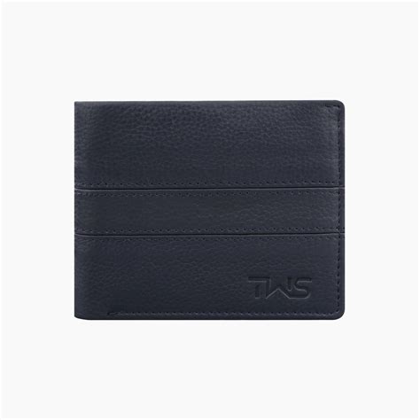 Twin Stripe Elegance Leather Wallet For Men - Black