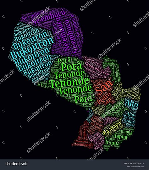 Paraguay Word Cloud Region Names Country Stock Vector (Royalty Free ...