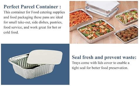 Buy Amit Marketing Silver Foil Container with lid I Aluminium ...