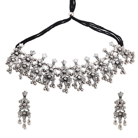 Buy Shining Diva Fashion Latest Stylish Traditional Oxidised Silver ...