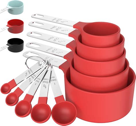 Amazon.com: TILUCK Measuring Cups & Spoons Set, Stackable Cups and Spoons, Nesting Measure Cups ...