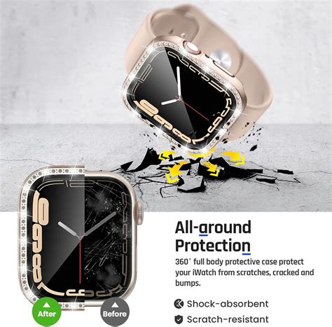 Buy Goton 2 in 1 Waterproof Bling Case for Apple Watch Series 8 ...
