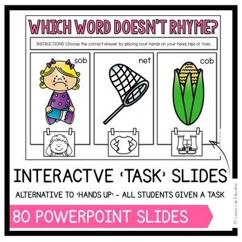 RHYME AWARENESS | RHYMING WORDS HEAD HIPS TOES | POWERPOINT SLIDES ...