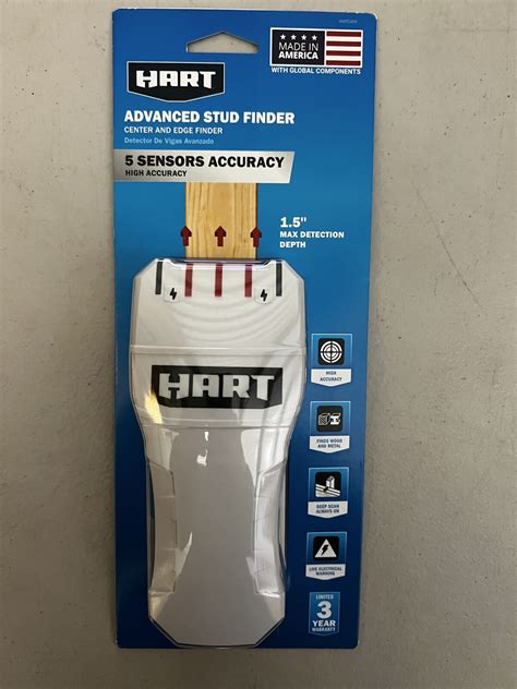HART ADVANCED STUD FINDER 5-SENSORS new 1.5" DETECTION DEPTH Finds Wood ...