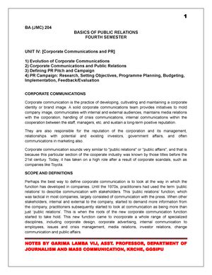 BJMC PR - UNIT 1 notes - Madhu Bala Institute of Communication and ...