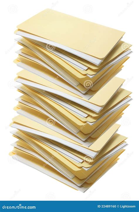 Stack of Manila File Folders Stock Photo - Image of overwork, documents ...