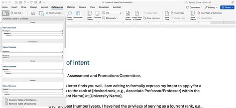 Creating Table of Content Word 的图像结果
