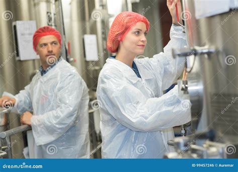 Factory workers on job stock photo. Image of plant, hygienic - 99457246