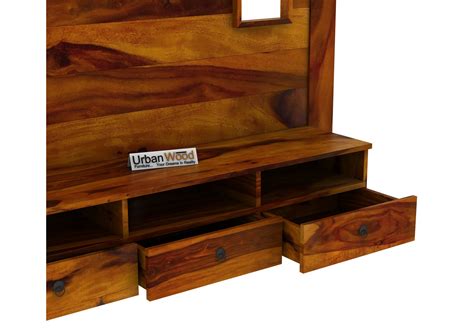 Noman Wooden Wall Mount TV Unit (Honey Finish)