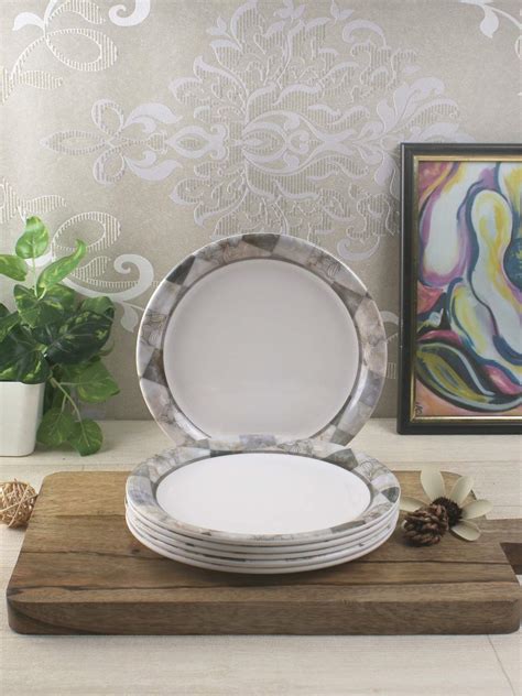 Buy Servewell Melamine Supremus Round Side/Quarter Plates (White, 6 ...