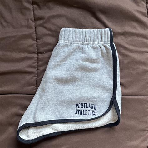 Brandy Melville Shorts Grey and navy Portland... - Depop