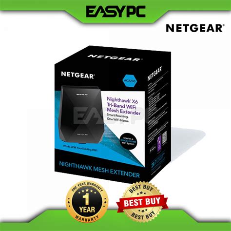 Netgear Nighthawk EX7700-100PES X6 AC2200 Tri-Band WiFi Mesh Extender ...