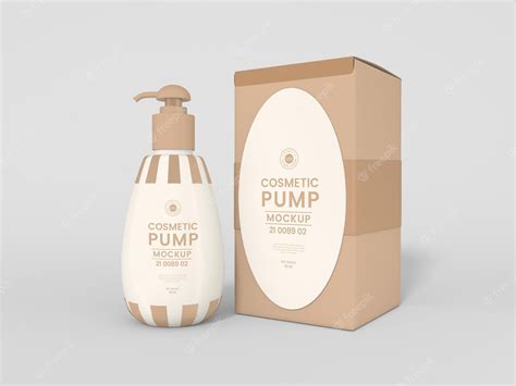 Premium PSD | Glossy cosmetic pump bottle branding mockup