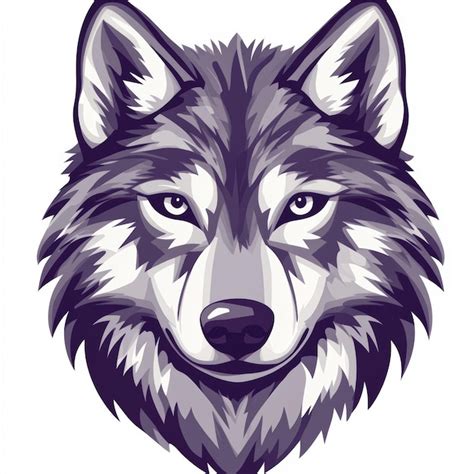 Simple white wolf logo art generative ai | Premium AI-generated image