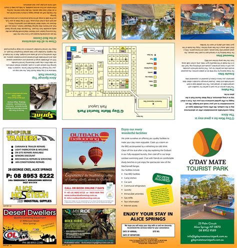 G'day Mate Tourist Park Alice Springs Brochure by Just Brilliant Guides ...