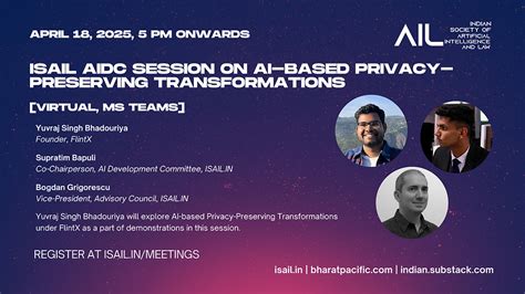 [Event on April 18, 5 PM IST] AI-based Privacy Preserving Transformations