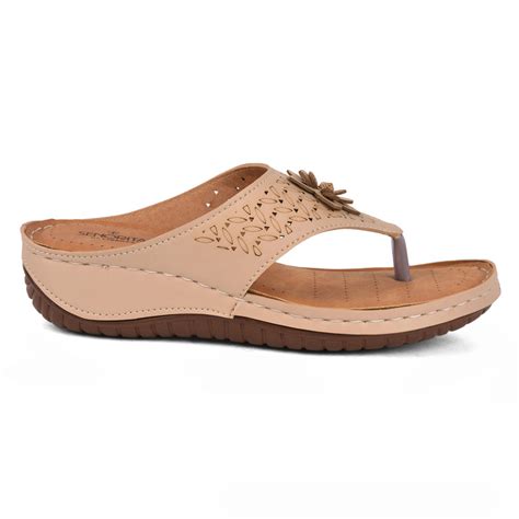 Buy Senorita Casual Beige Slippers For Women LAF-756 By Liberty