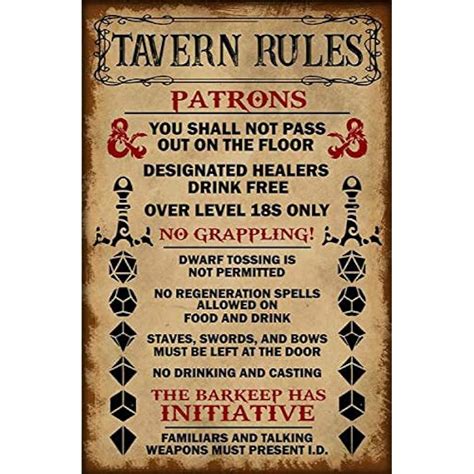 SIGNCHAT Tavern Rules Patrons Poster Home Decor | Ubuy India