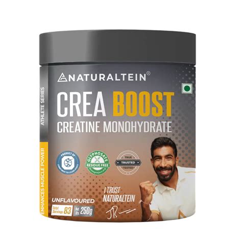 NATURALTEIN Crea Boost Creatine Monohydrate, 100% Pure (250G), Powder ...
