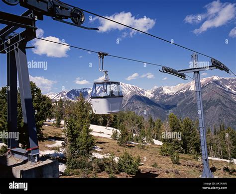 The Wallowa Lake Tramway in Joseph Oregon a popular art and resort town ...