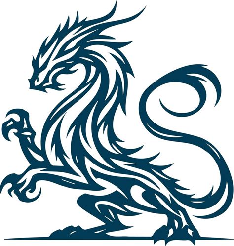 Retro magical dragon in a straightforward vector drawing | Premium AI ...