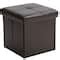 Simplify Faux Leather Folding Storage Ottoman Cube, Color: Chocolate ...