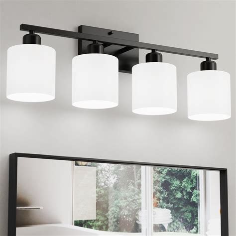 GZBEINI Vanity Lighting Fixtures for Bathroom, Black Bathroom Light ...