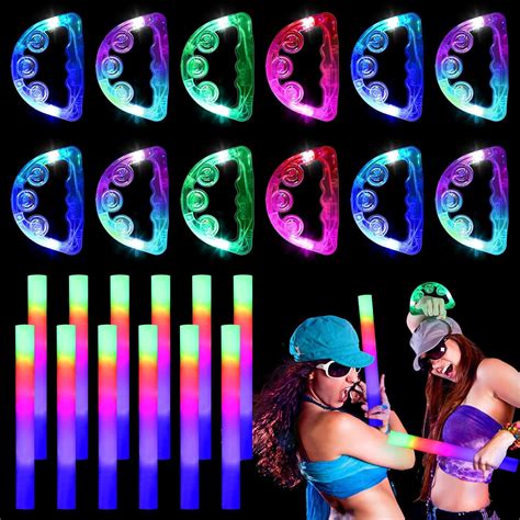 Amazon.com: Wettarn 24 Pcs Wedding Glow Sticks and Light up Tambourines ...