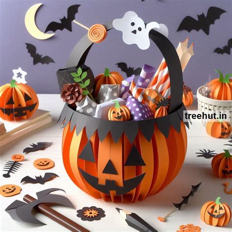 Halloween Trick-or-Treat Basket Paper Craft Ideas for Kids, Adults ...